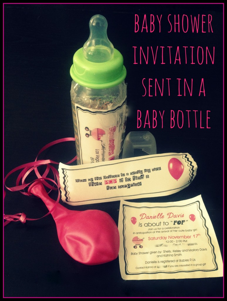 Baby Shower Invitation in a Baby Bottle