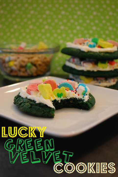 Lucky Charms Green Velvet Cookies