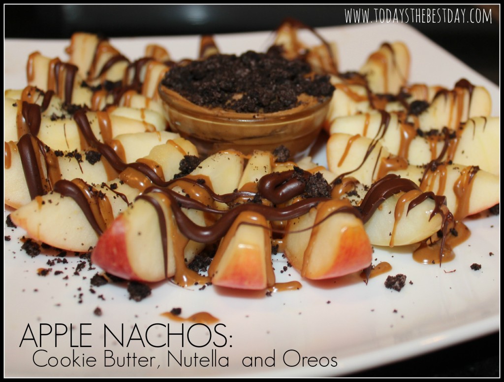 Apple Nachos with Cookie Butter, Nutella and Oreos