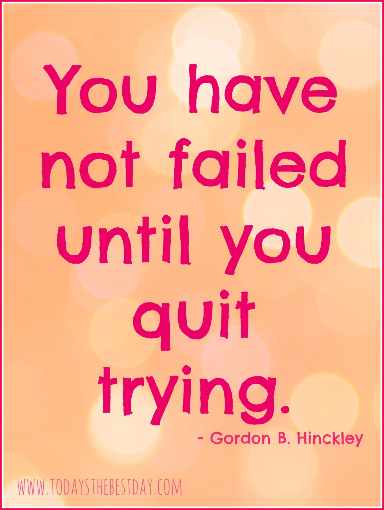You have not failed until you quit trying