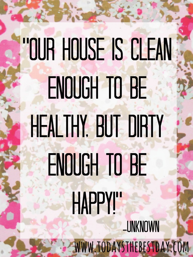 Our house is clean enough to be healthy