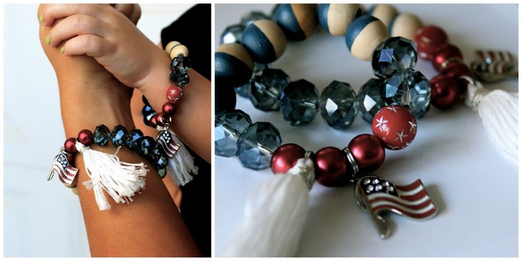 red white and blue bracelets
