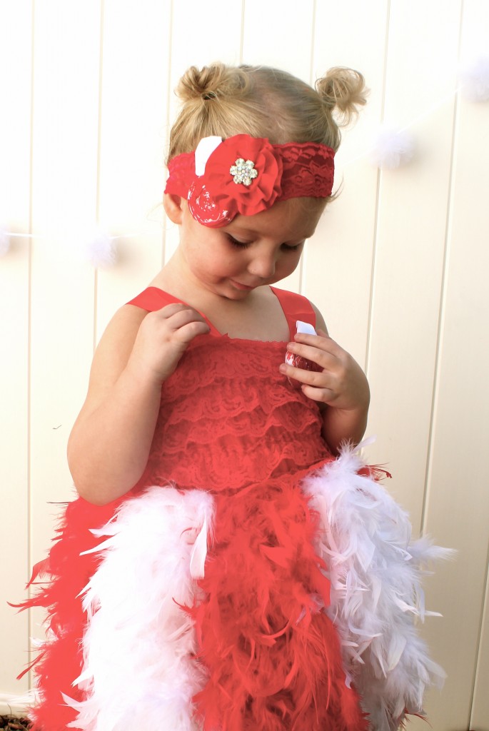 LOVE this Christmas Dress with FEATHERS! Comes in orange and black for Halloween too! 