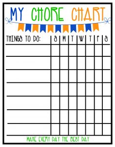 Kids House Chores Chart